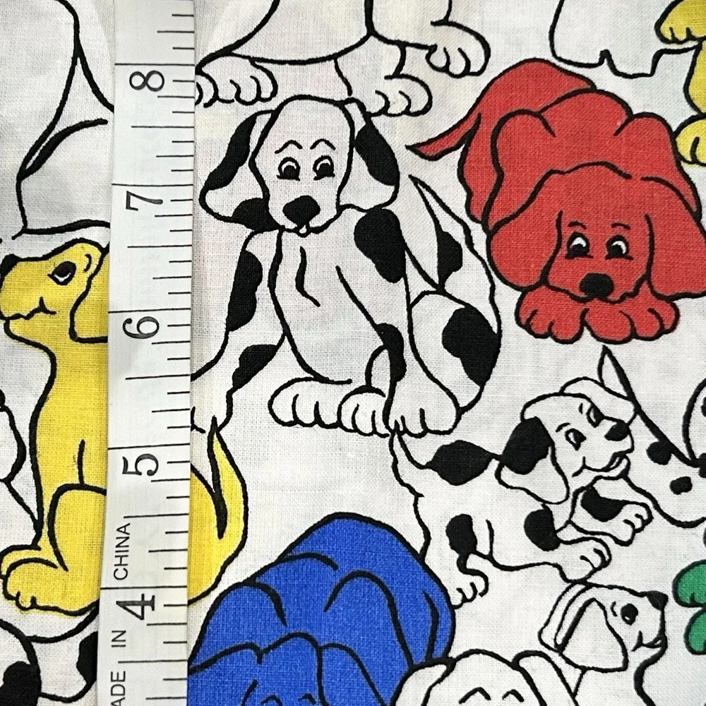 Princess Fabrics Cotton Fabric Remnants Multicolored Dogs Vintage 44